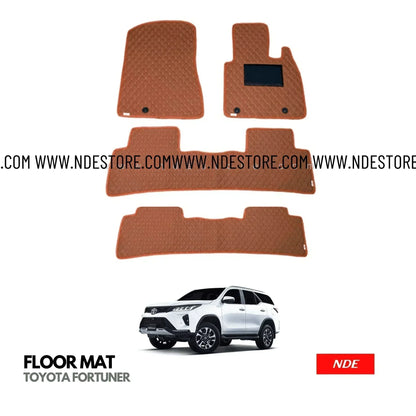 FLOOR MAT 7D FLAT STYLE FOR TOYOTA FORTUNER (2016-2025) - ndestore.com