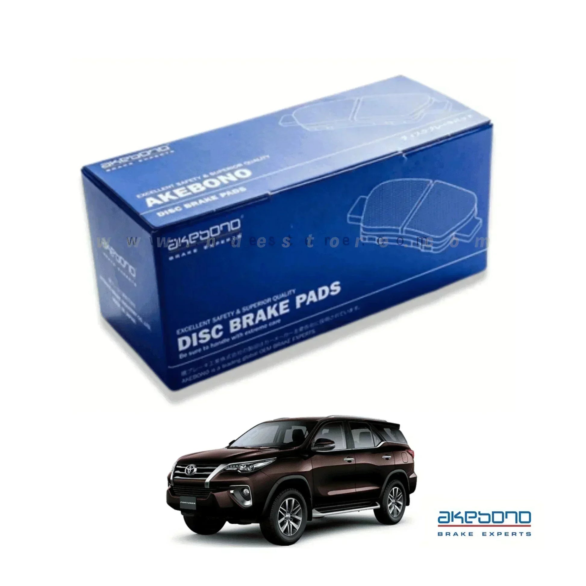 BRAKE DISC PAD SET REAR AKEBONO FOR TOYOTA FORTUNER - ndestore.com