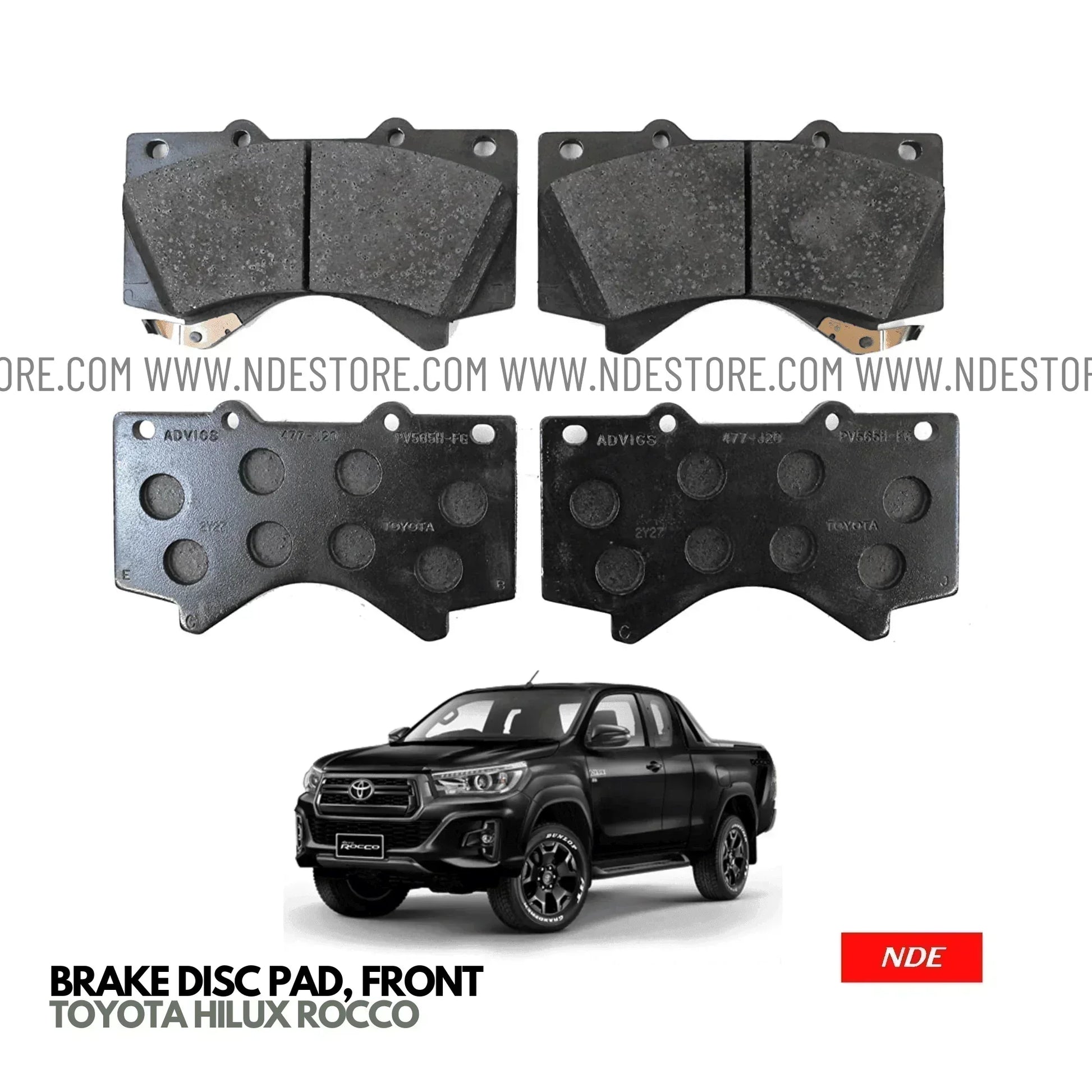 BRAKE DISC PAD SET FRONT GENUINE FOR TOYOTA HILUX ROCCO - ndestore.com