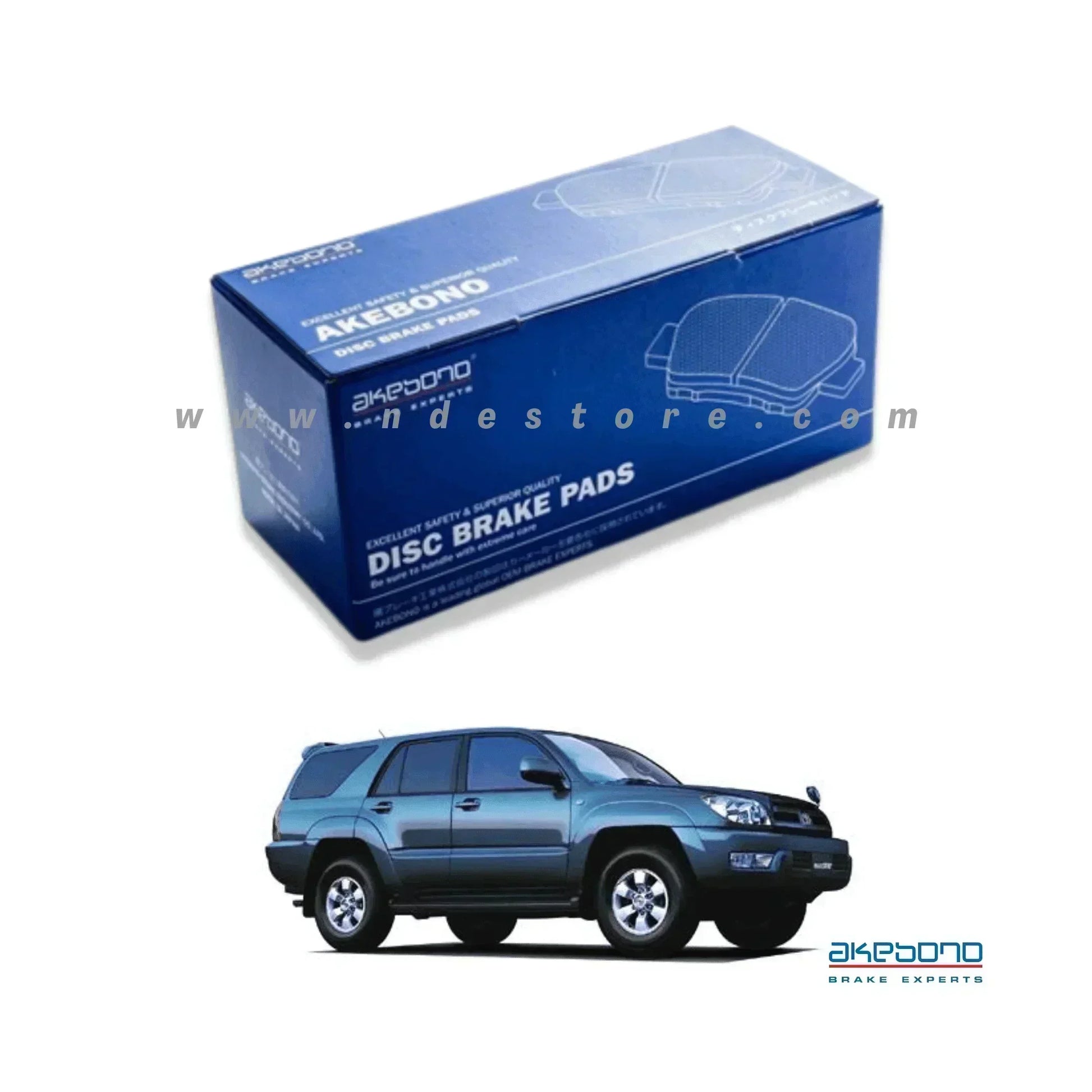 BRAKE DISC PAD SET FRONT AKEBONO FOR TOYOTA HILUX SURF SSR 4x4 - ndestore.com