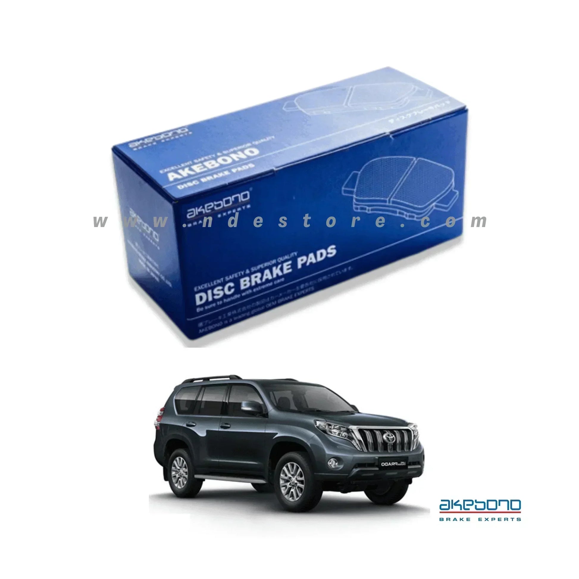 BRAKE DISC PAD SET FRONT AKEBONO FOR TOYOTA HILUX SURF SSR 4x4 - ndestore.com