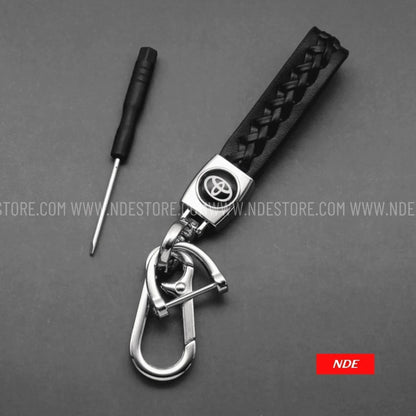 KEY CHAIN LEATHER STRAP WITH TOYOTA LOGO - ndestore.com
