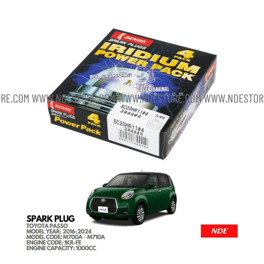 SPARK PLUG DENSO IRIDIUM FOR TOYOTA PASSO 1000CC (2014-2016) - ndestore.com