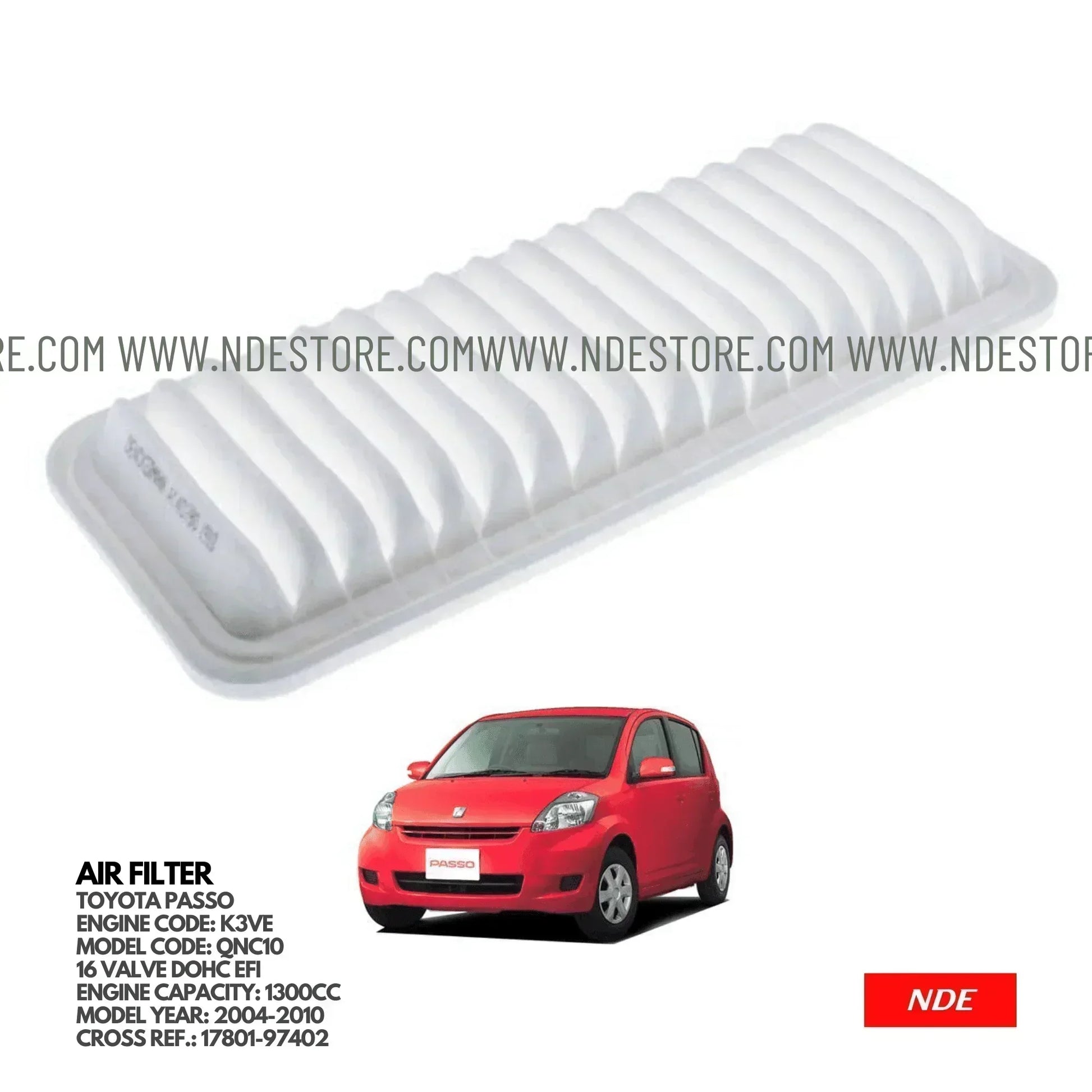 AIR FILTER ELEMENT IMPORTED FOR TOYOTA PASSO 1300CC (2004-2010) - ndestore.com