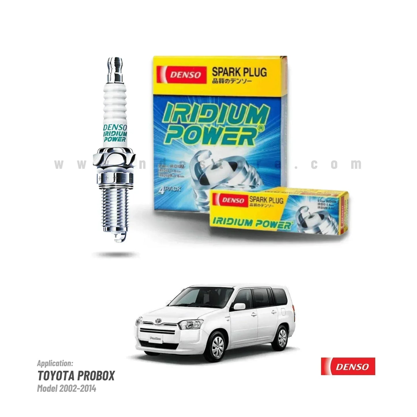 SPARK PLUG IRIDIUM DENSO FOR TOYOTA PROBOX 1300CC (2002-2010) - ndestore.com