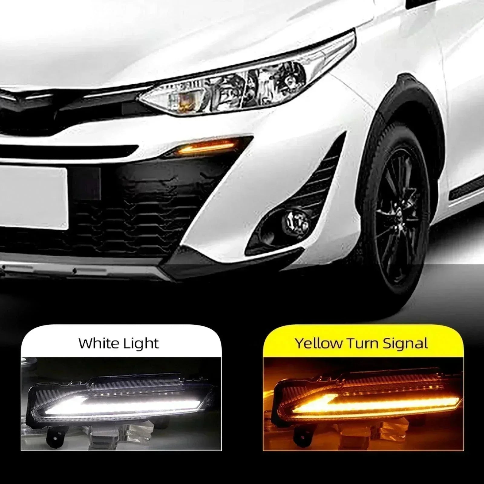DAY LIGHT DRL FIXED ON FRONT BUMPER FOR TOYOTA YARIS - ndestore.com
