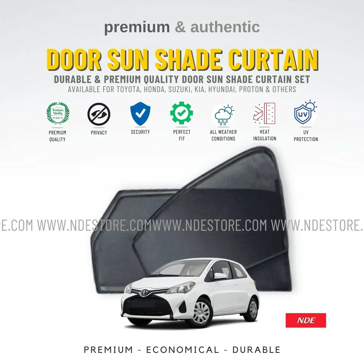 SUN SHADE PREMIUM QUALITY FOR TOYOTA YARIS (HATCHBACK) - ndestore.com