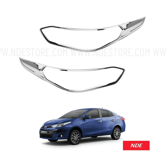 HEADLIGHT CHROME COVER FOR TOYOTA YARIS (2018-2024) - ndestore.com
