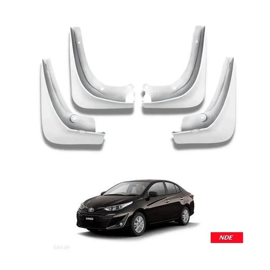 MUD FLAP SET SPLASH GUARD WHITE COLOR FOR TOYOTA YARIS - ndestore.com