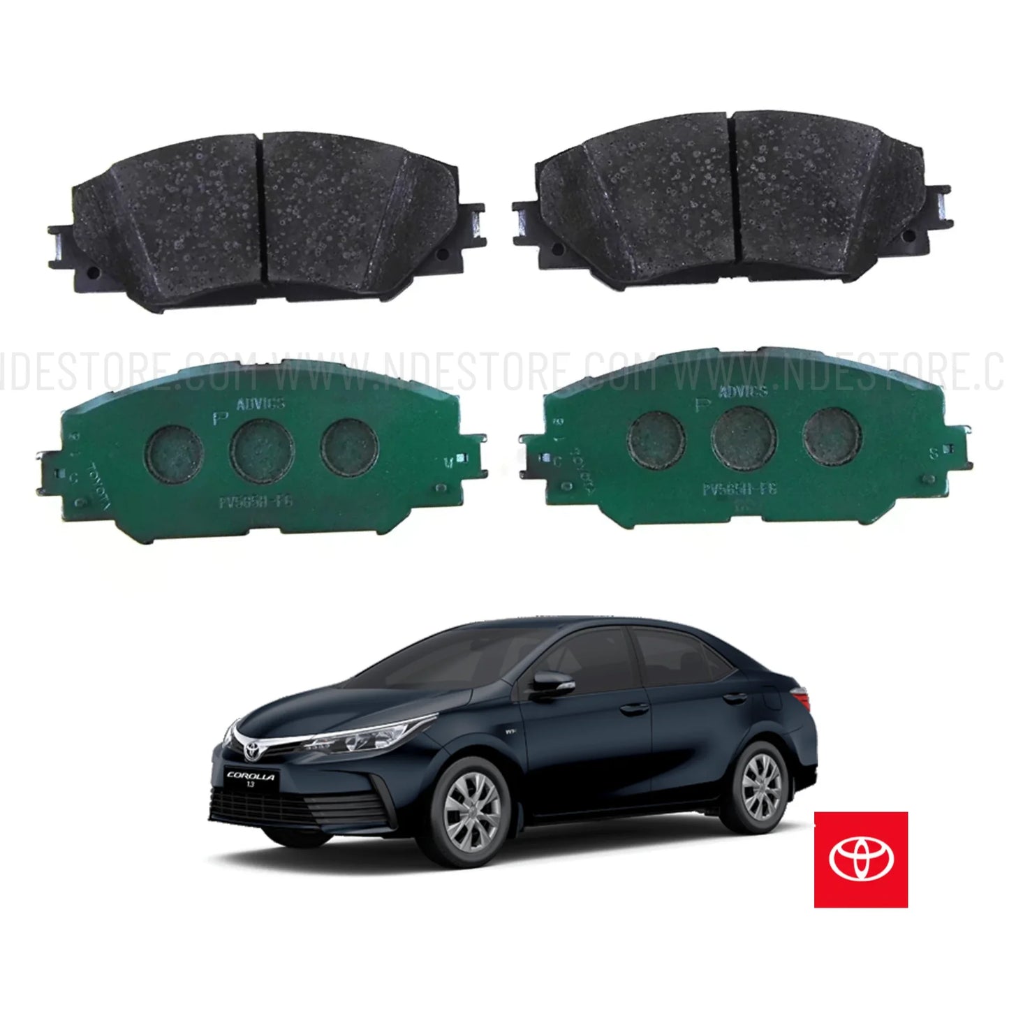 BRAKE DISC PAD SET FRONT GENUINE FOR TOYOTA COROLLA (2009-2021) - ndestore.com
