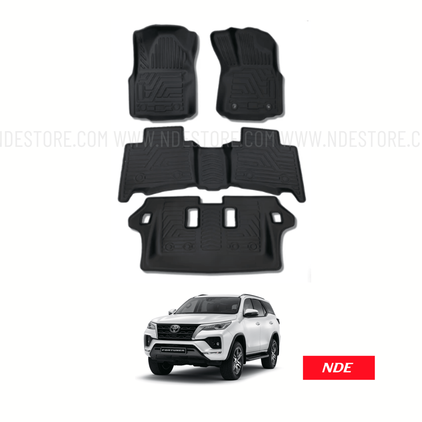 FLOOR MAT TPE STYLE PREMIUM QUALITY FOR TOYOTA FORTUNER (2016-2021) - ndestore.com