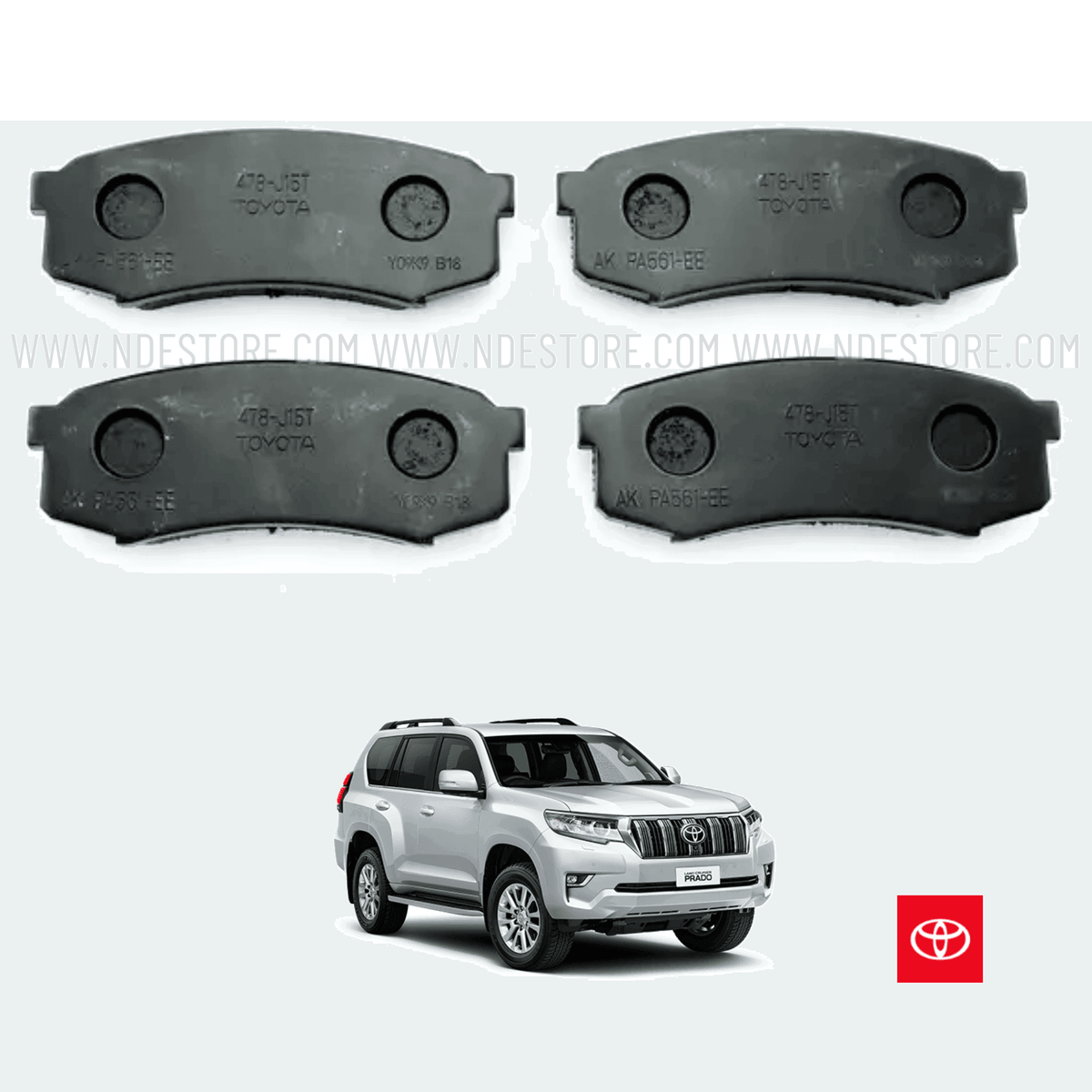 E-Approved Rear Brake Discs & Pads Set For Toyota Land Cruiser 3.0 D-4D / 4.0 VVTI (2003-2010)