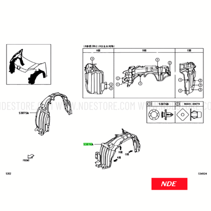 FENDER SHIELD LINER FOR TOYOTA PASSO (2016-2025) - ndestore.com