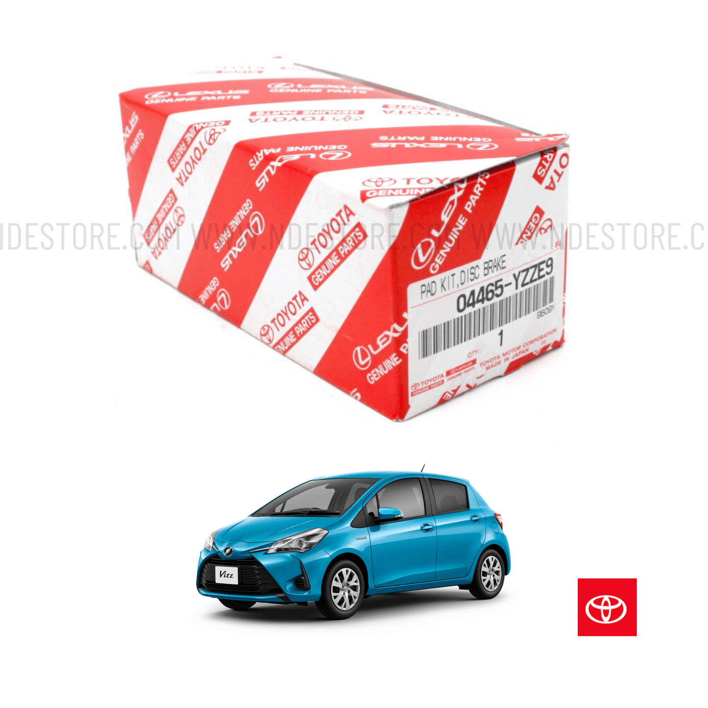 BRAKE DISC PAD SET FRONT GENUINE FOR TOYOTA VITZ - ndestore.com