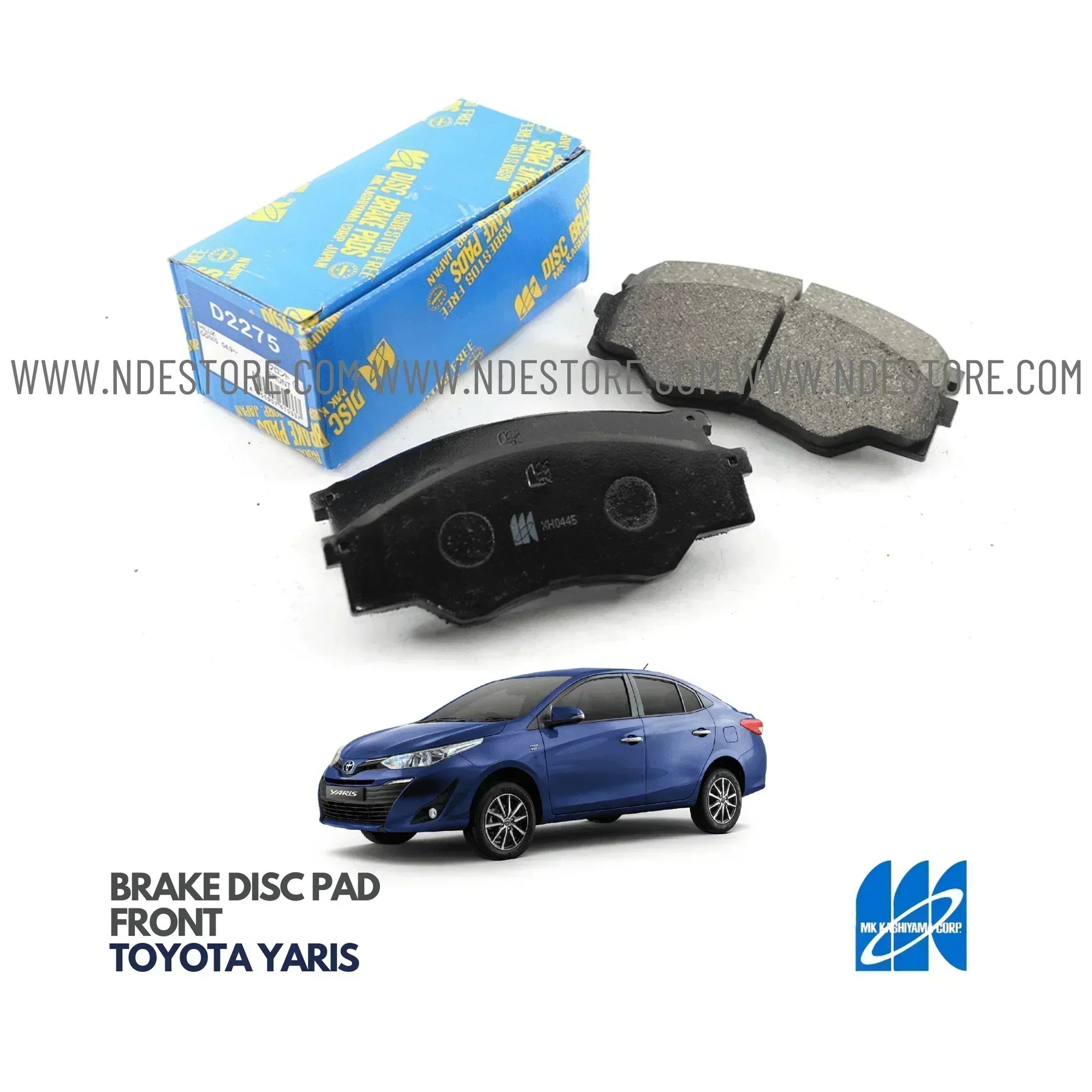 BRAKE DISC PAD SET FRONT MK JAPAN FOR TOYOTA YARIS - ndestore.com