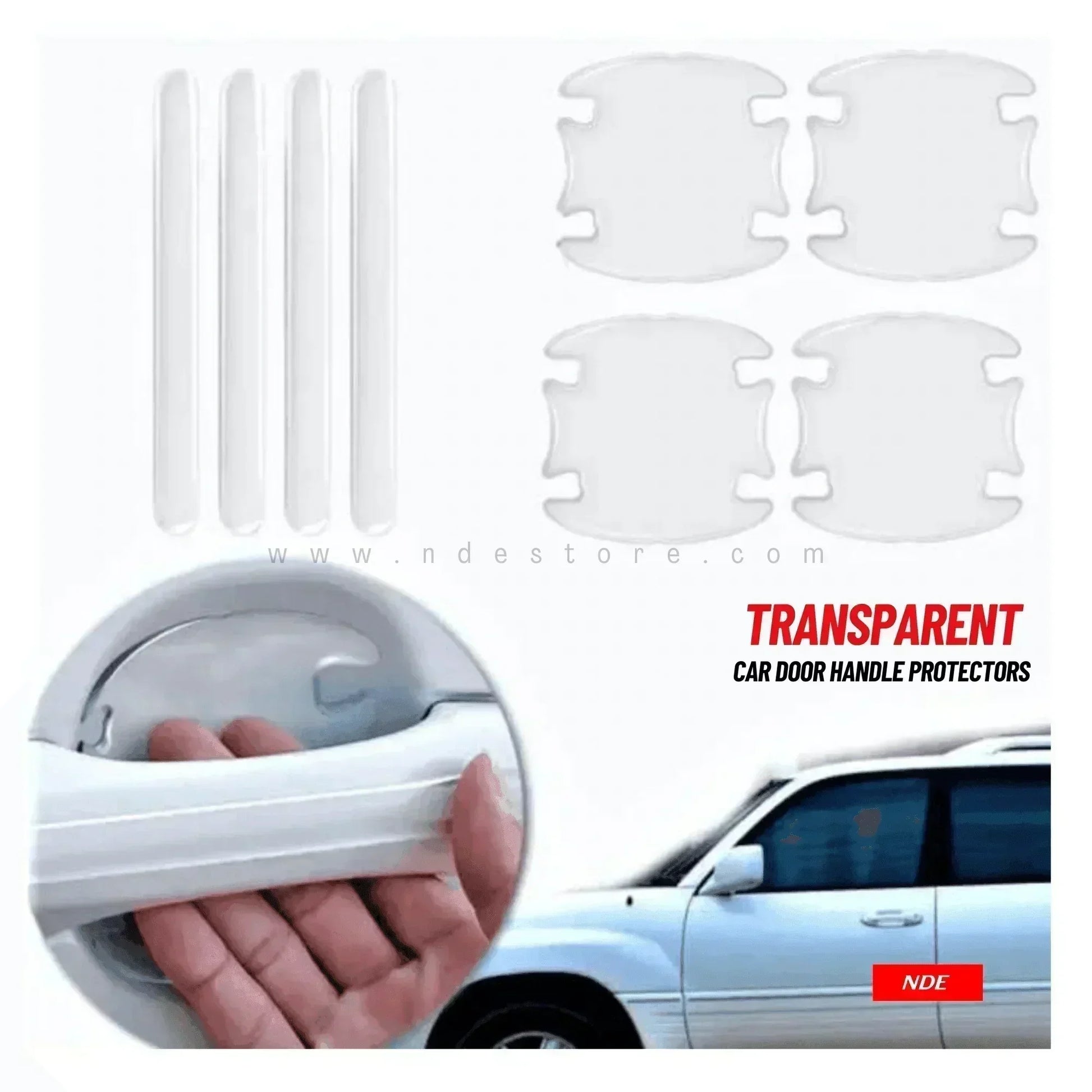 DOOR HANDLE GUARD TRANSPARENT PROTECTOR FOR HONDA - ndestore.com