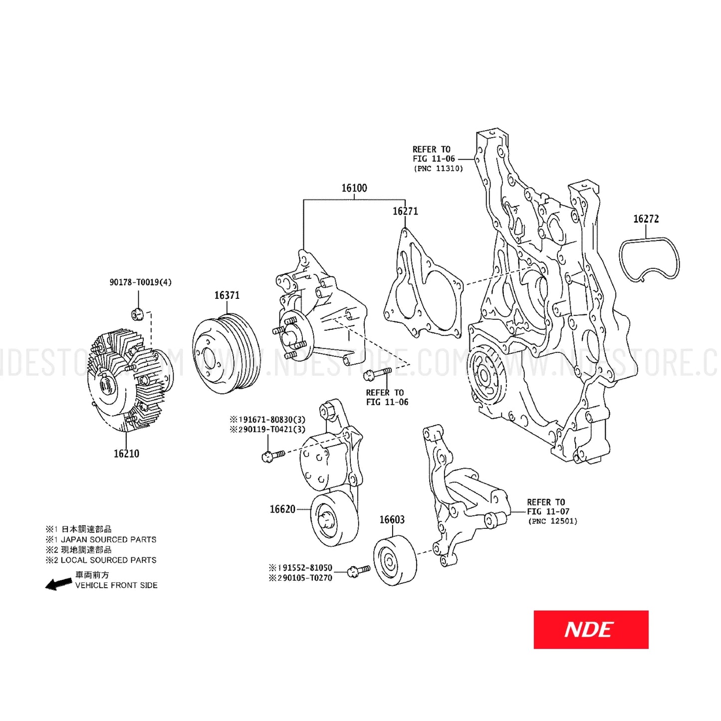 TENSIONER ASSY V RIBBED BELT FOR TOYOTA FORTUNER