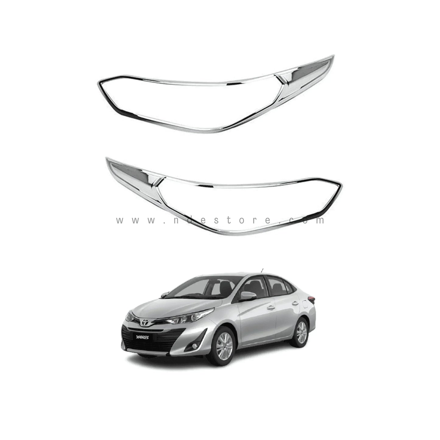 HEADLIGHT CHROME COVER FOR TOYOTA YARIS (2018-2024) - ndestore.com