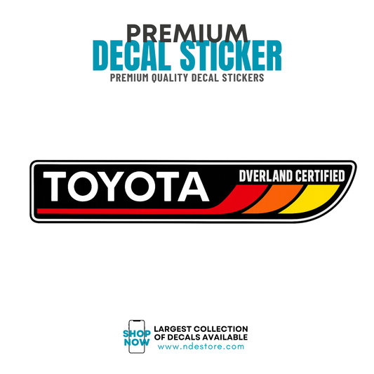 STICKER DECAL TEQ TOYOTA OVERLAND CERTIFIED