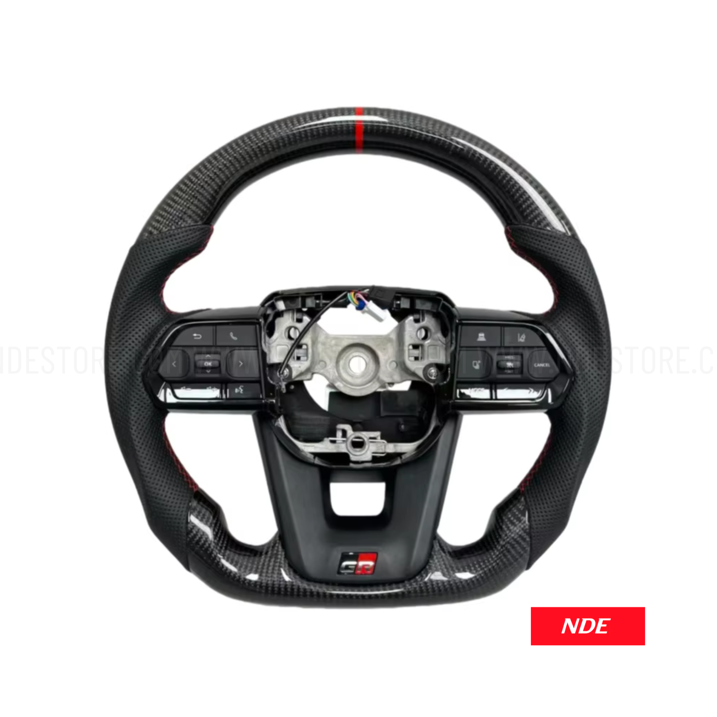 STEERING WHEEL CARBON FIBER LEATHER FOR TOYOTA HILUX