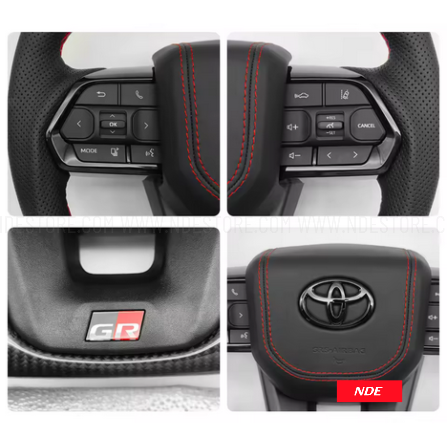 STEERING WHEEL CARBON FIBER LEATHER FOR TOYOTA HILUX
