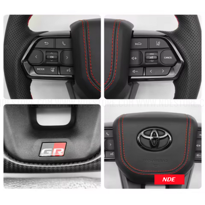 STEERING WHEEL CARBON FIBER LEATHER FOR TOYOTA HILUX