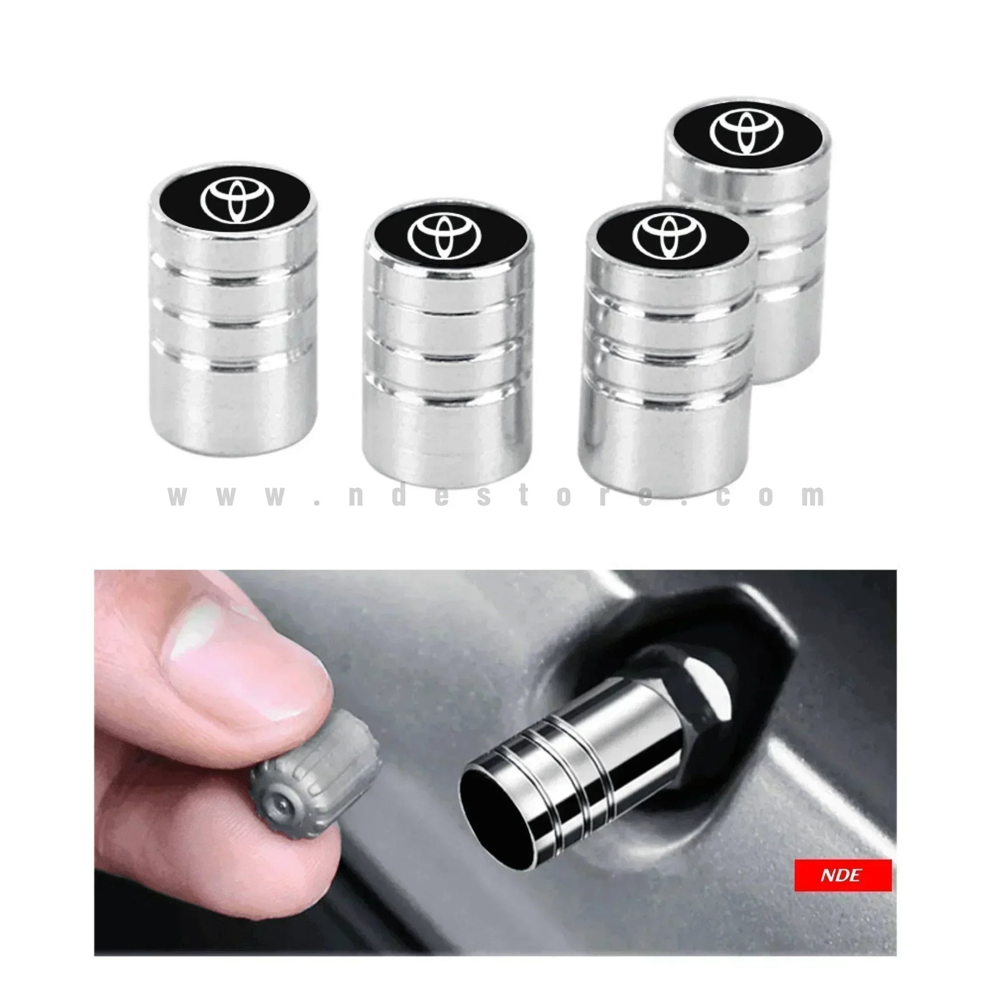 TIRE NOZZLE COVER CAR WHEEL VALVE COVER WITH TOYOTA LOGO - ndestore.com