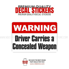 STICKER WARNING DRIVER CARRIES - ndestore.com