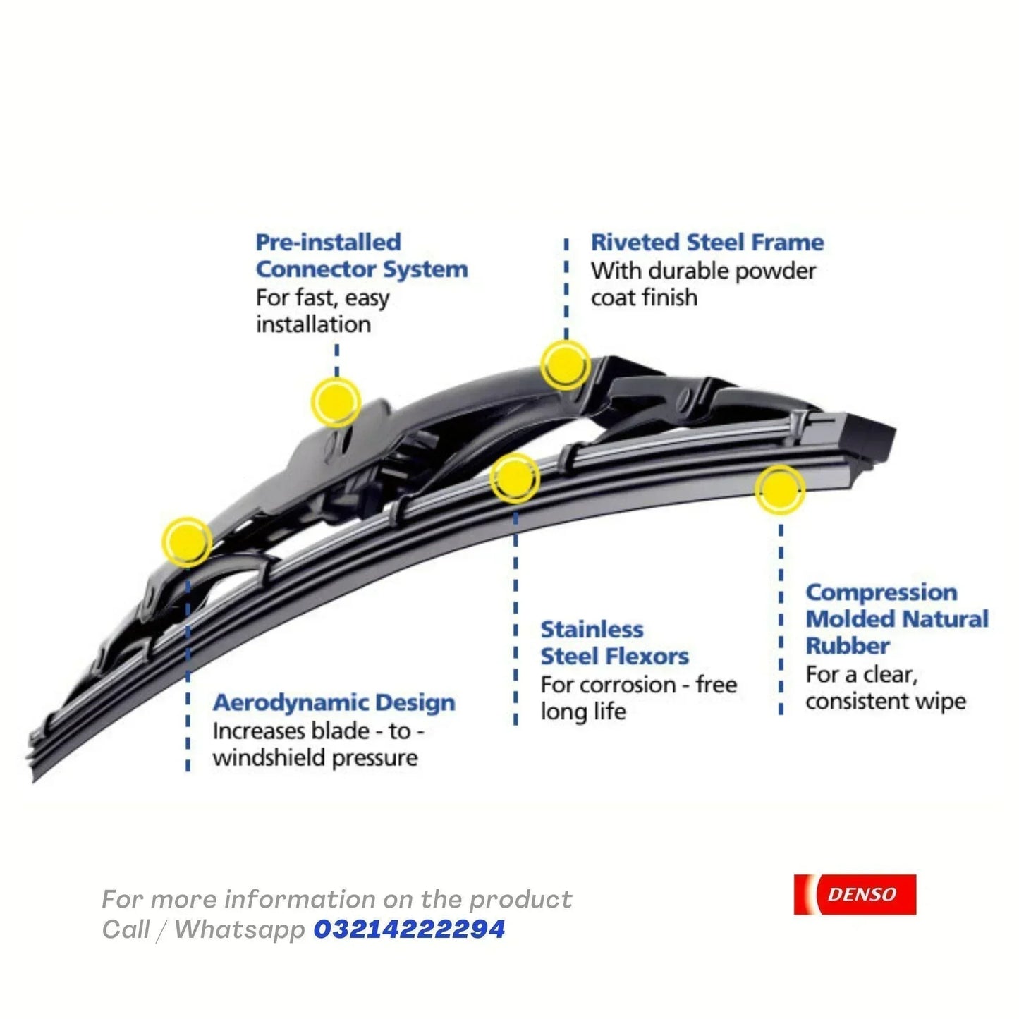 WIPER BLADE DENSO STANDARD TYPE FOR AUDI A4 (2004-ONWARDS) - ndestore.com