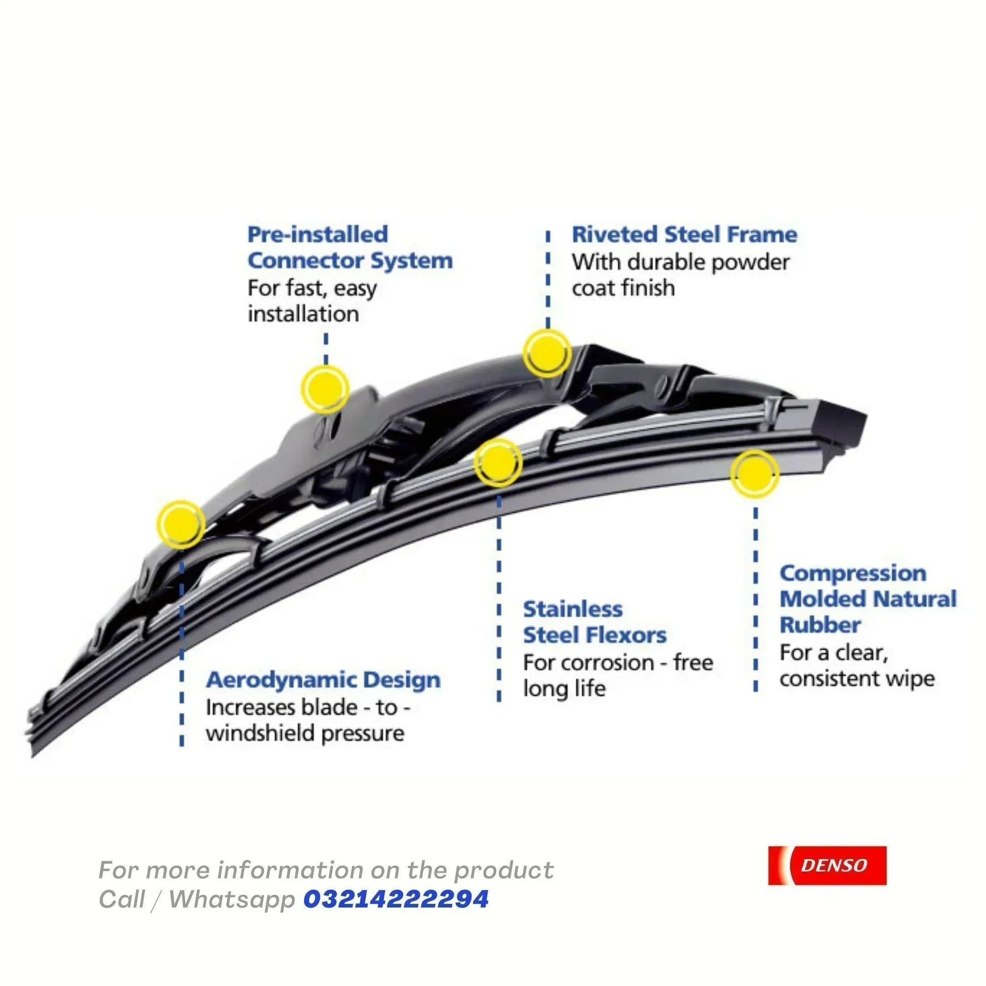 WIPER BLADE DENSO STANDARD TYPE FOR AUDI A4 (2004-ONWARDS) - ndestore.com