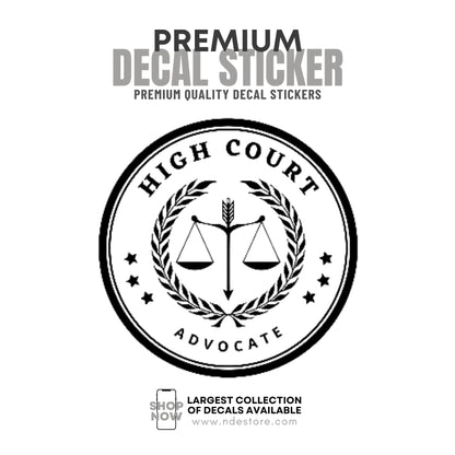 STICKER DECAL ADVOCATE HIGH COURT