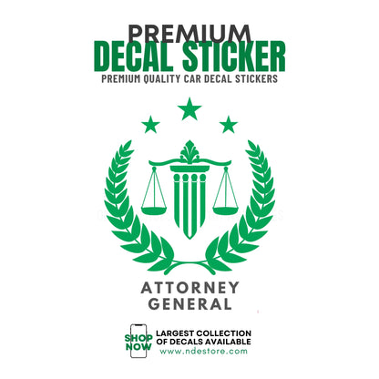 STICKER DECAL ATTORNEY GENERAL