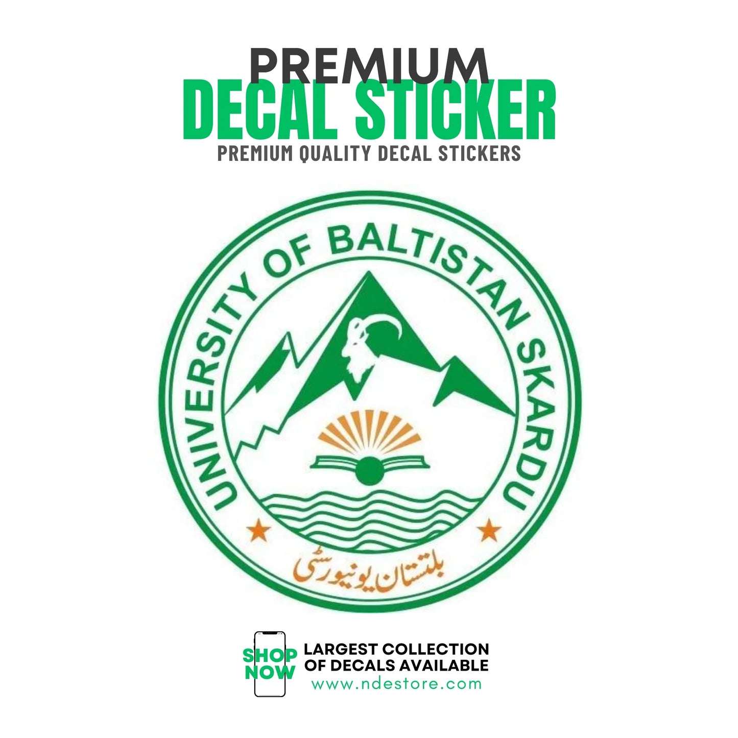 STICKER DECAL BALTISTAN UNIVERSITY