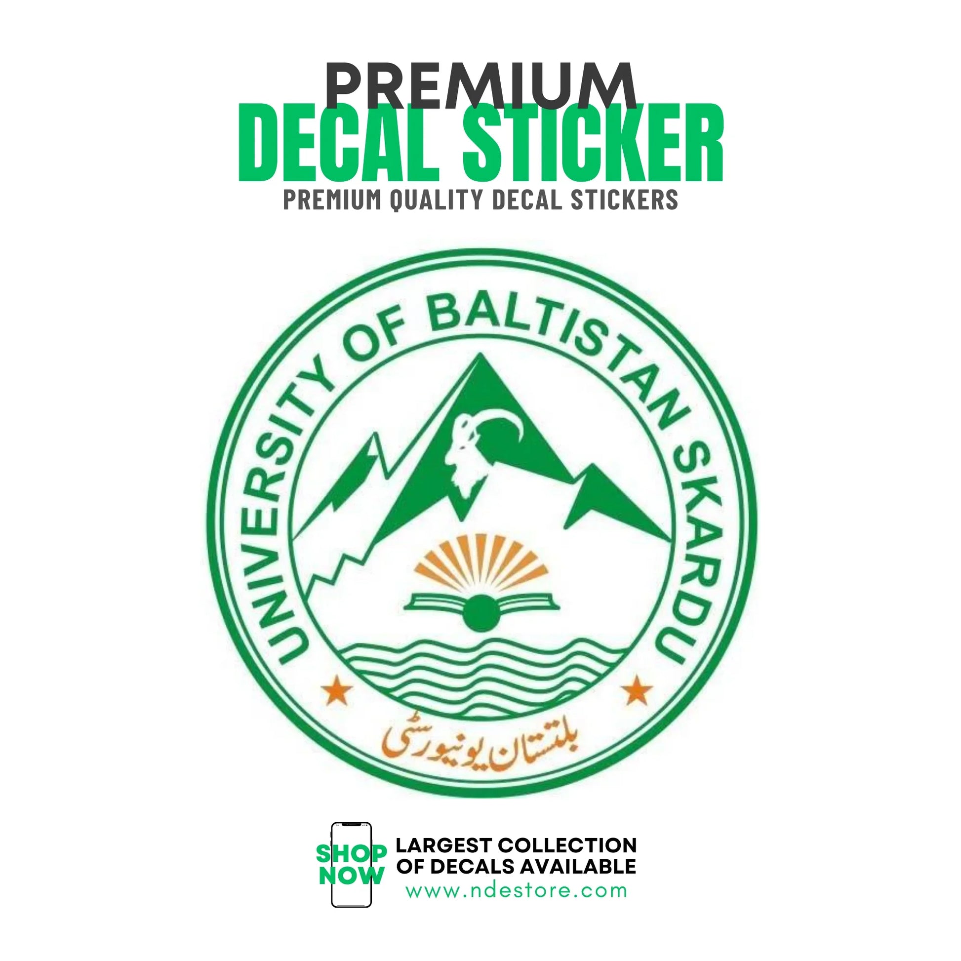 STICKER DECAL BALTISTAN UNIVERSITY