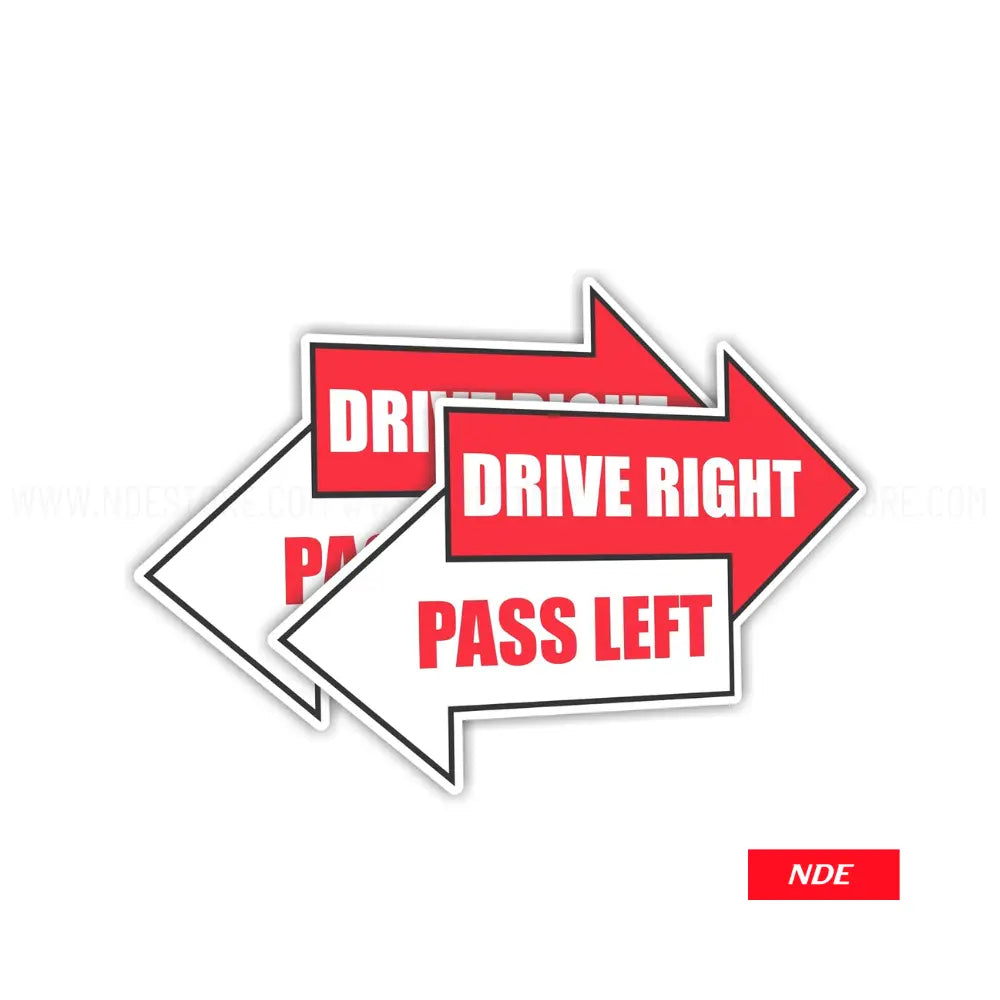 STICKER DECAL DRIVE RIGHT PASS LEFT