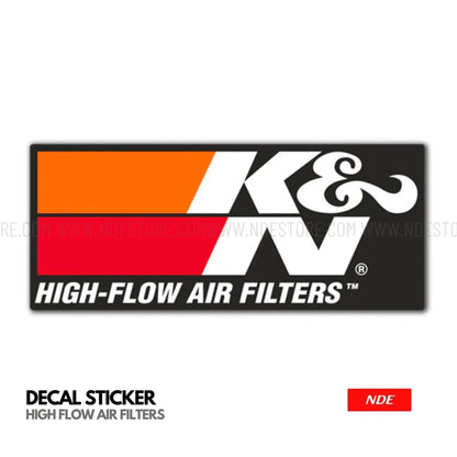 STICKER K&N HIGH FLOW AIR-FILTERS - ndestore.com
