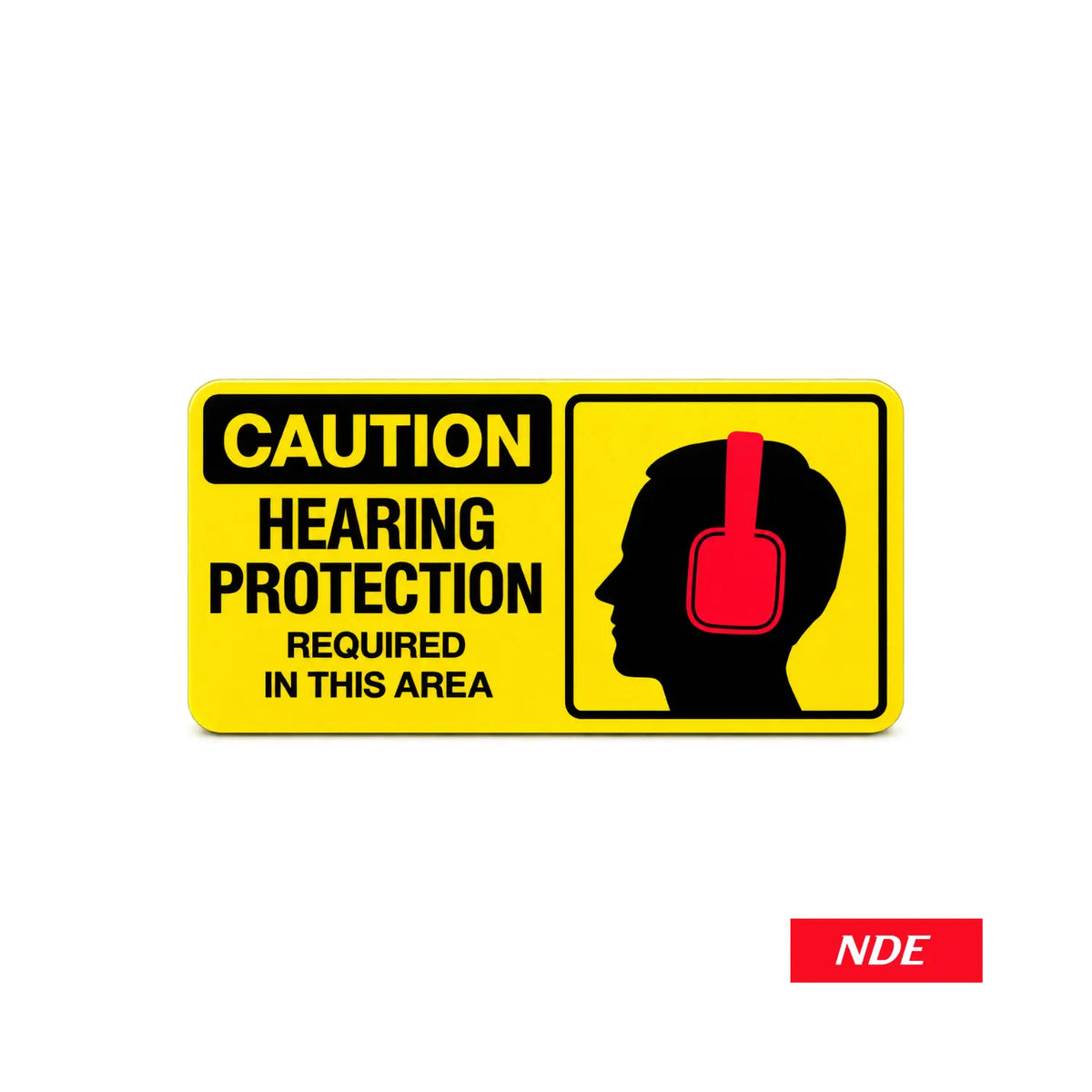 Caution Hearing Protection Required in This Area warning sticker decal