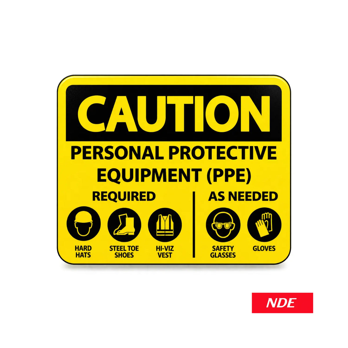Caution Personal Protective Equipment warning sticker decal