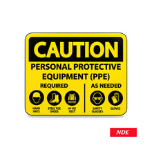 Caution Personal Protective Equipment warning sticker decal
