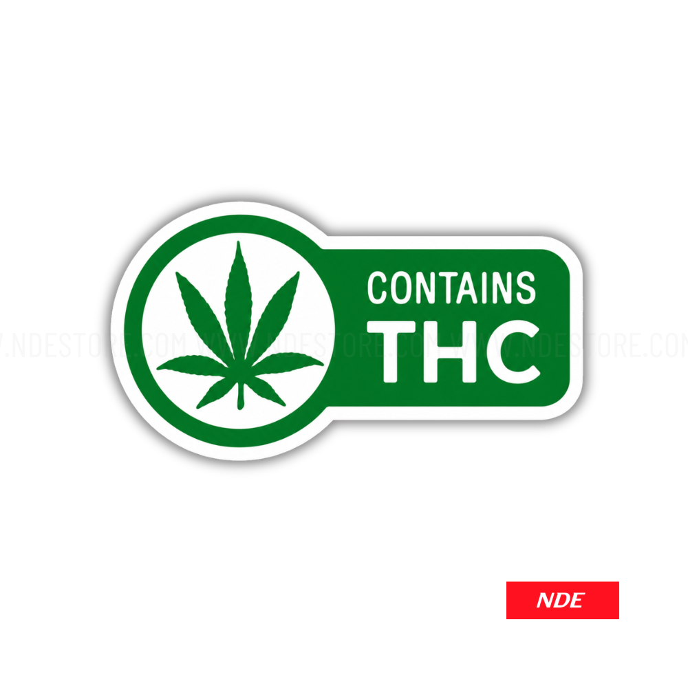 STICKER DECAL CONTAINS THC