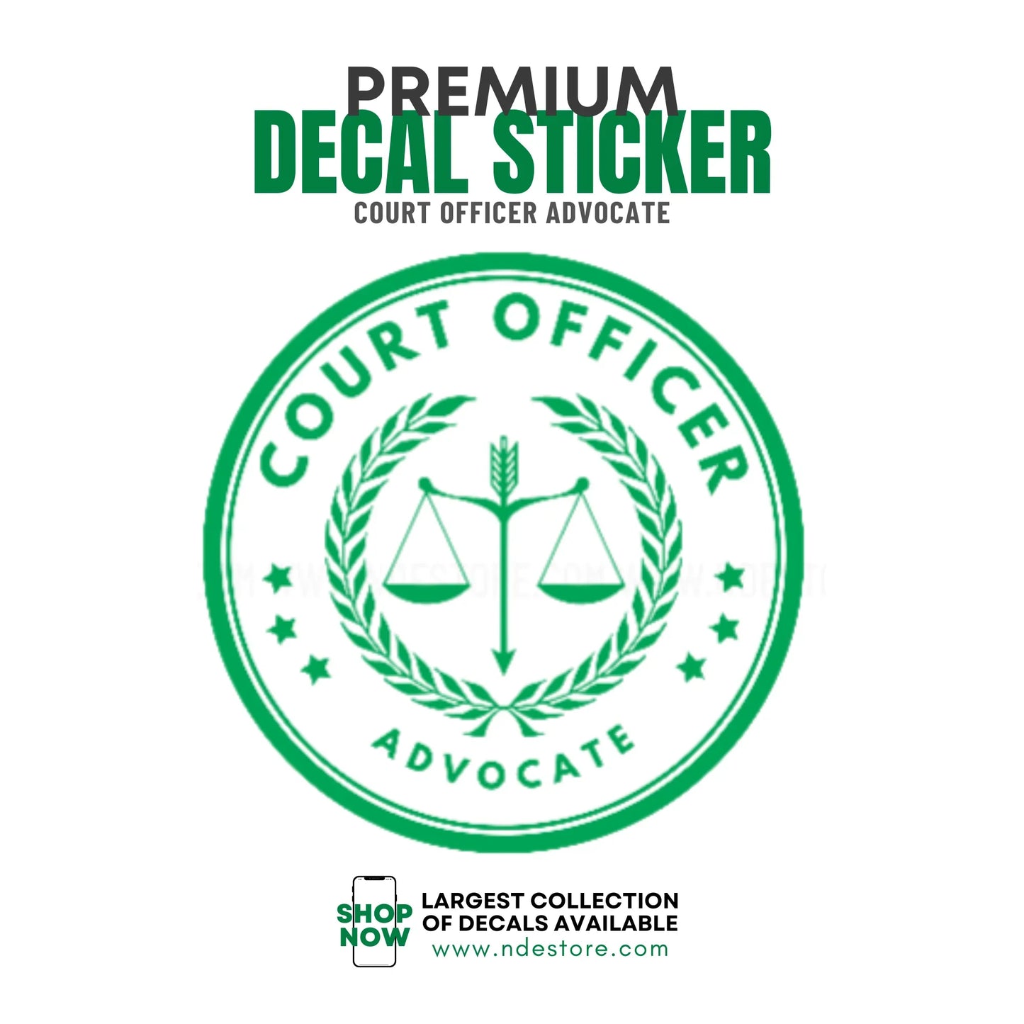 STICKER DECAL COURT OFFICER ADVOCATE
