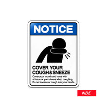 Cover Your Cough Sneeze warning sticker decal