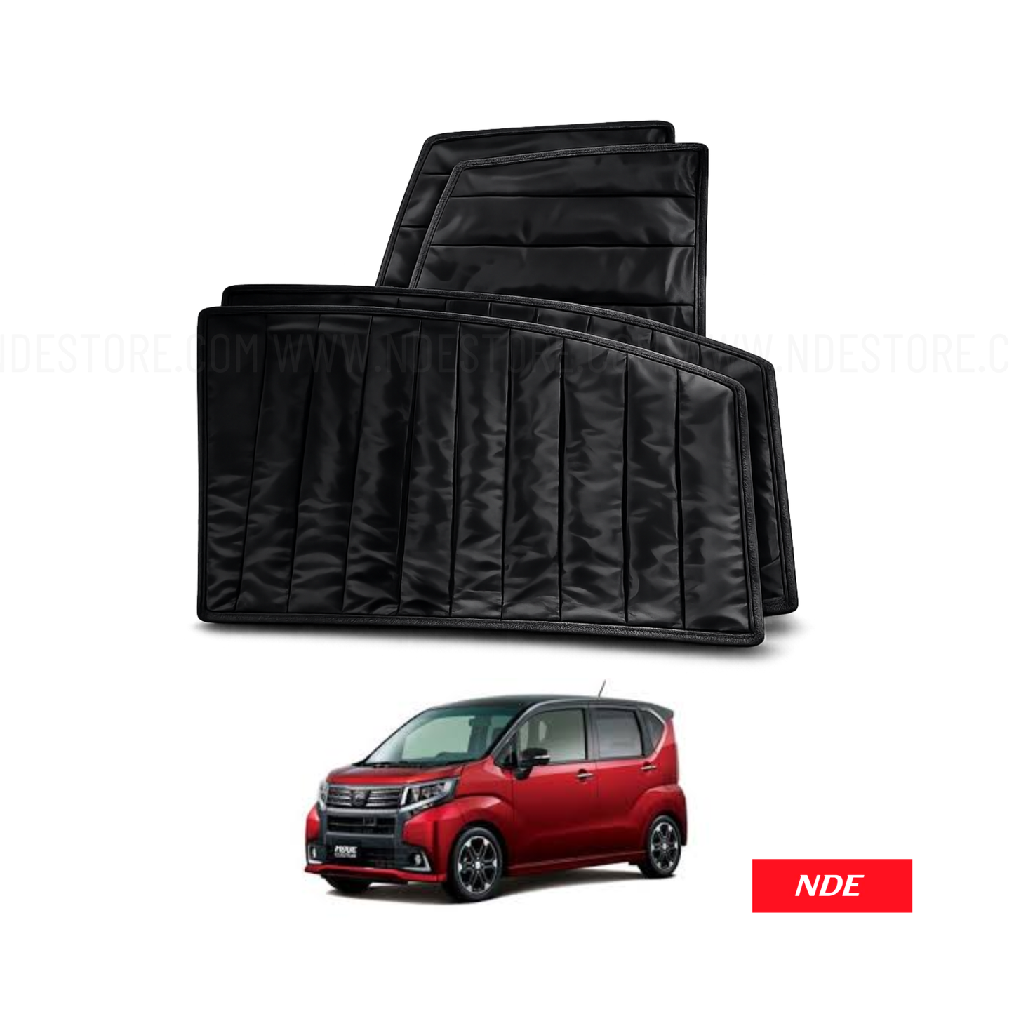 SUN SHADE SET BLACK WRINKLE FOR DAIHATSU MOVE (2014-2018)