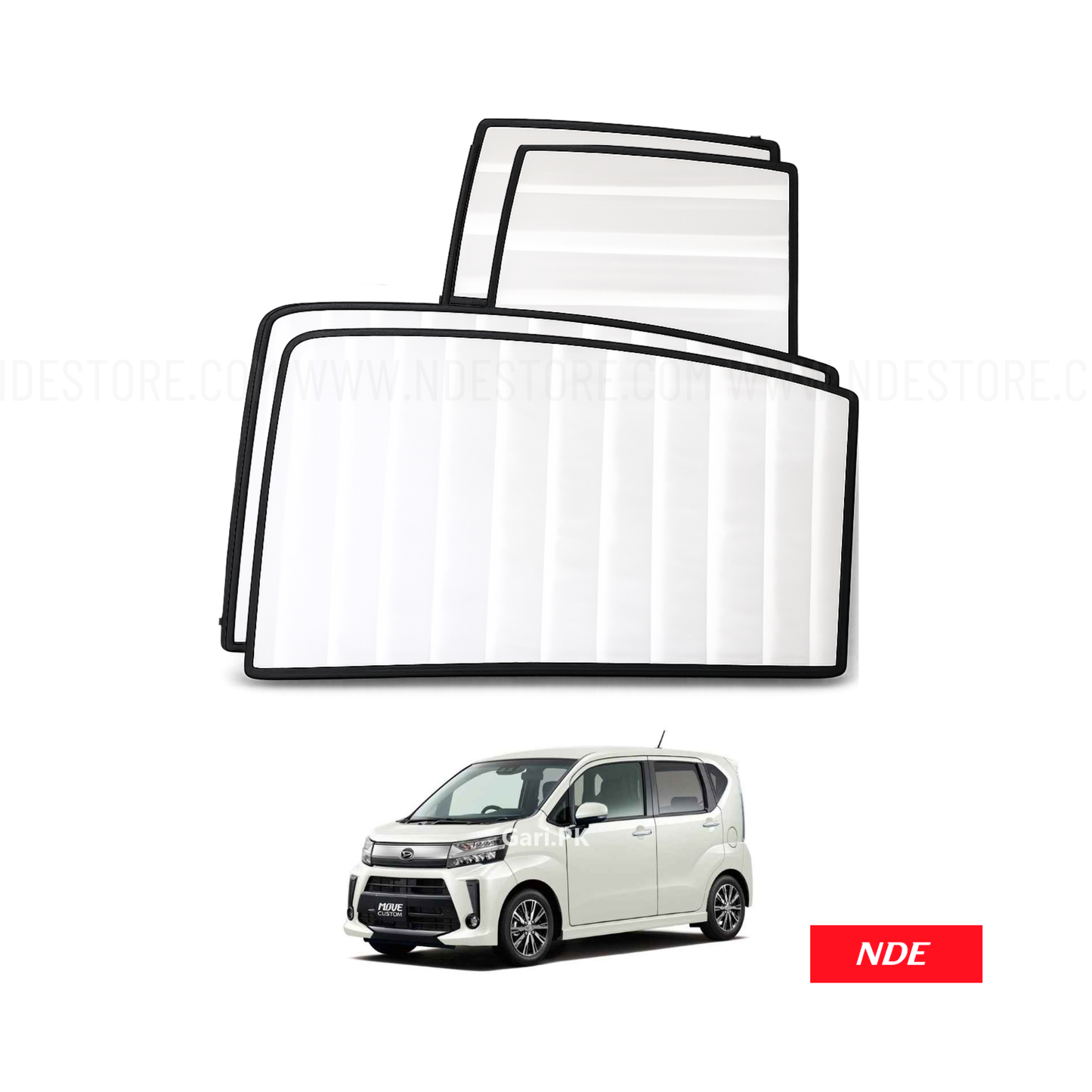 SUN SHADE SET WHITE WRINKLE FOR DAIHATSU MOVE (2018-2025)