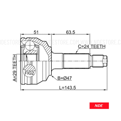 CV JOINT KIT FOR DAIHATSU MIRA e:S