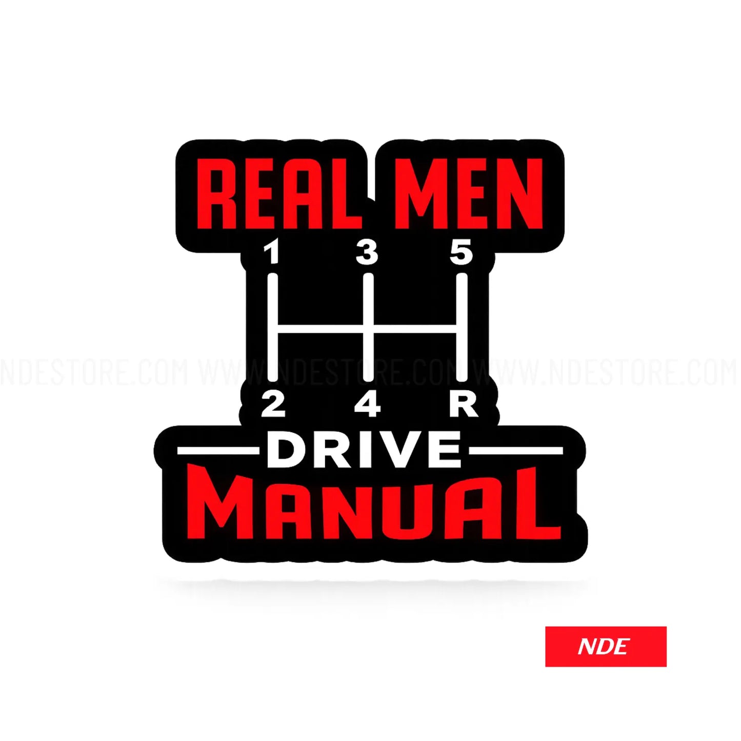 STICKER DECAL REAL MEN DRIVE MANUAL