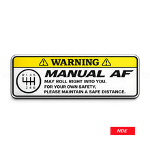 STICKER DECAL MANUAL WARNING