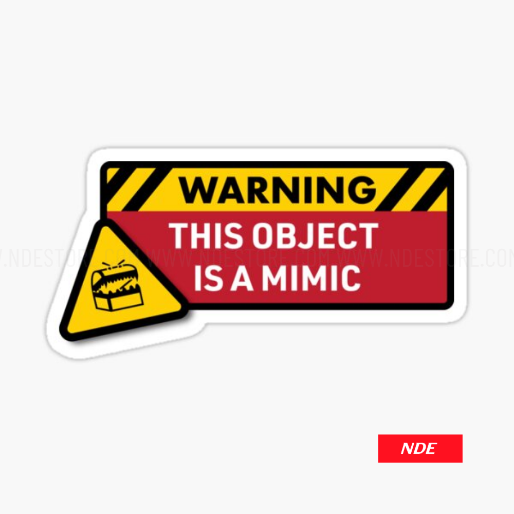 STICKER DECAL WARNING THIS OBJECT IS A MIMIC