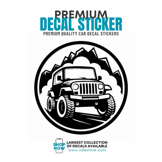 STICKER DECAL JEEP ROUND