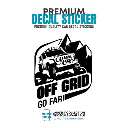 STICKER DECAL JEEP OFF GRID GO FAR